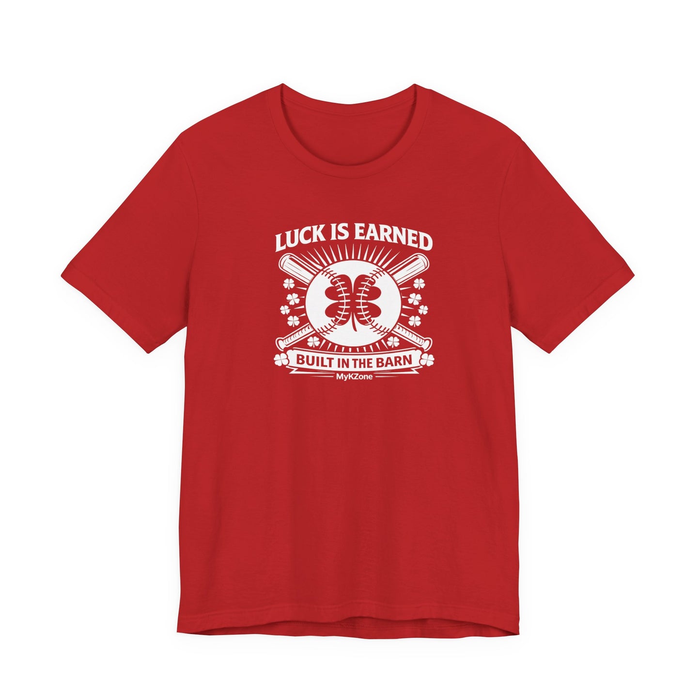 St. Patrick's Day Softball T-Shirt - "Luck is Earned, Built in the Barn" - MyKZone Training Facility
