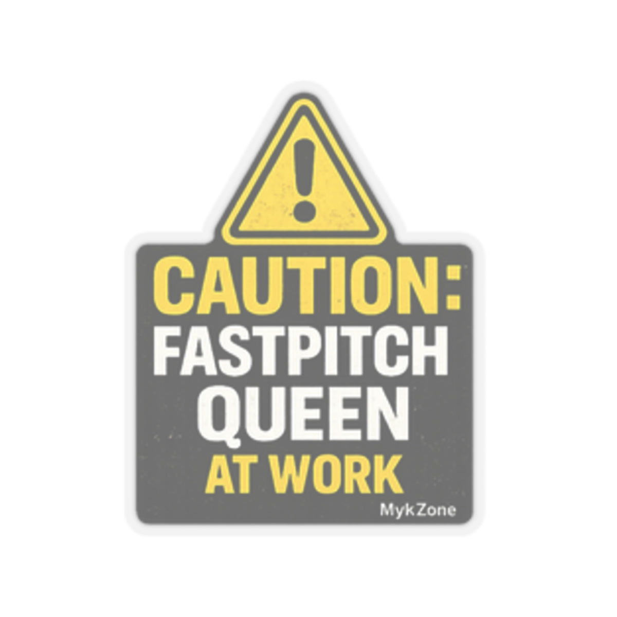 "CAUTION: Fastpitch Queen At Work" Softball Sticker