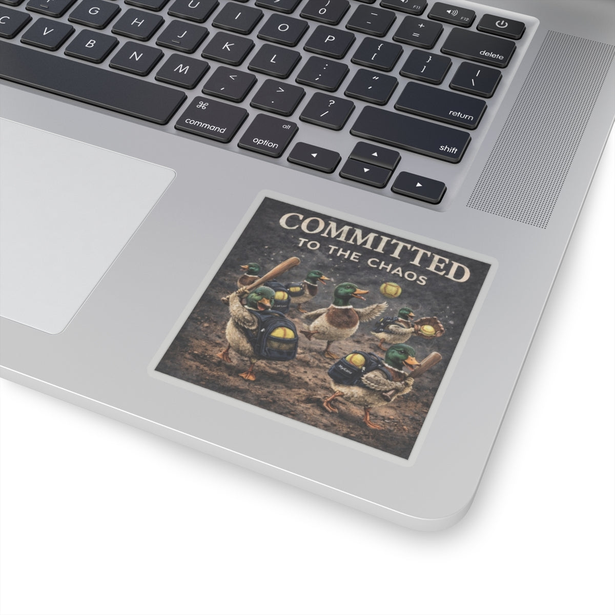 "Committed to the Chaos" Softball Duck Sticker