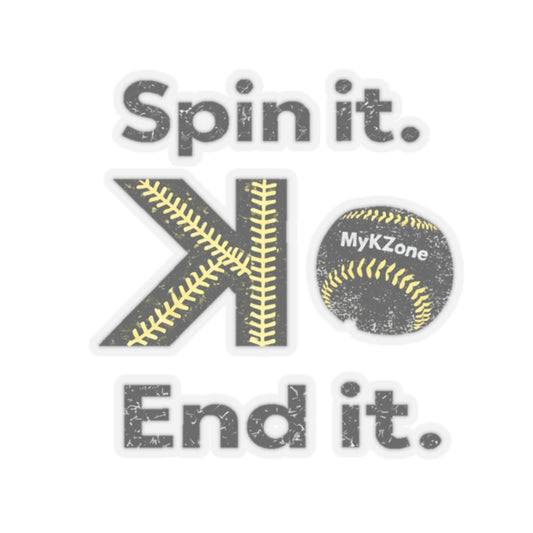 "Spin it. End it. K." Softball Pitcher Sticker