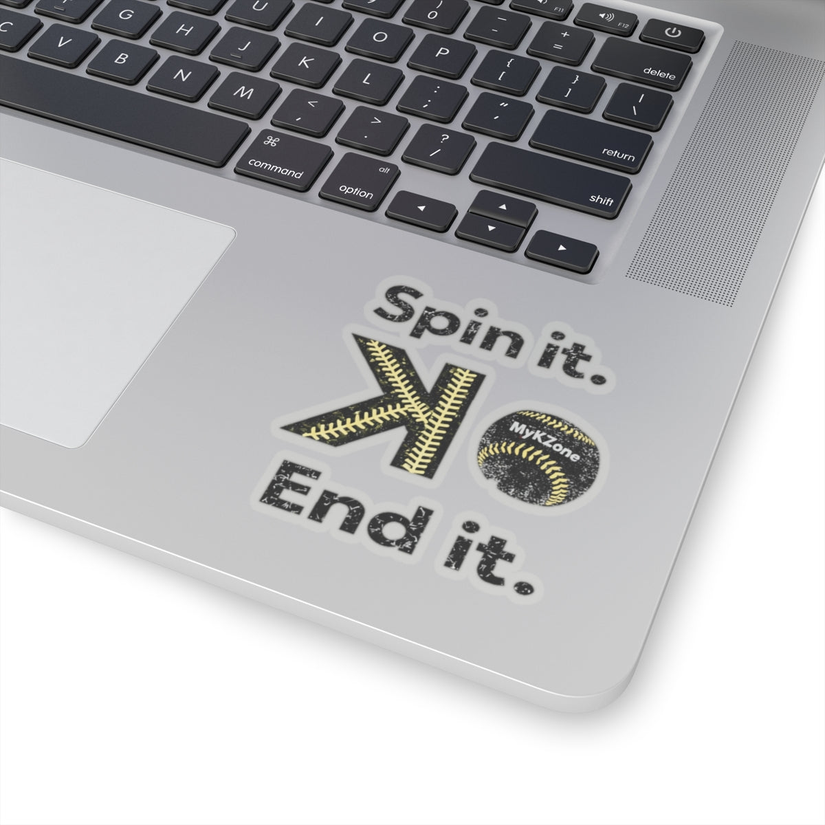 "Spin it. End it. K." Softball Pitcher Sticker