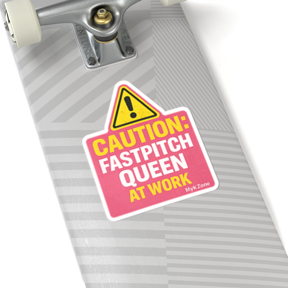"Caution: Fastpitch Queen At Work" Softball Sticker