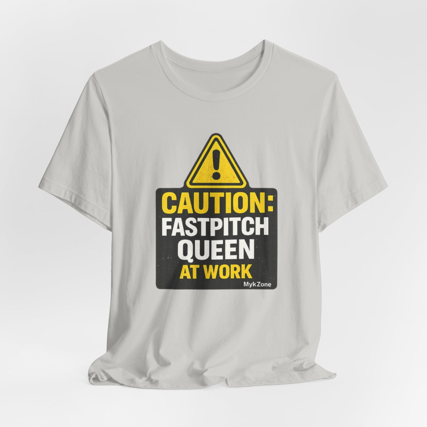"Caution: Fastpitch Queen At Work" Fastpitch Softball T-Shirt