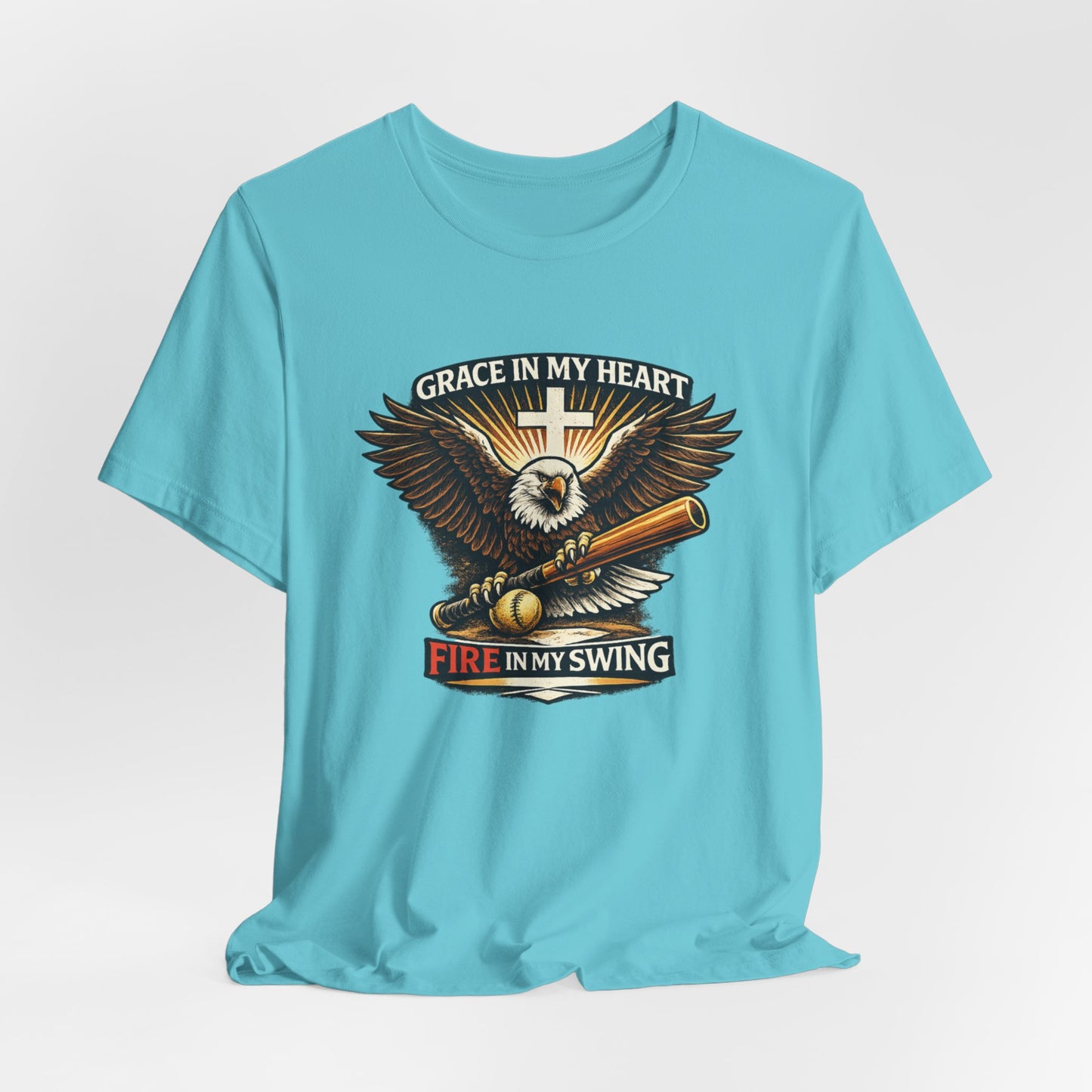 "Grace in My Heart, Fire in My Swing" Softball T-Shirt