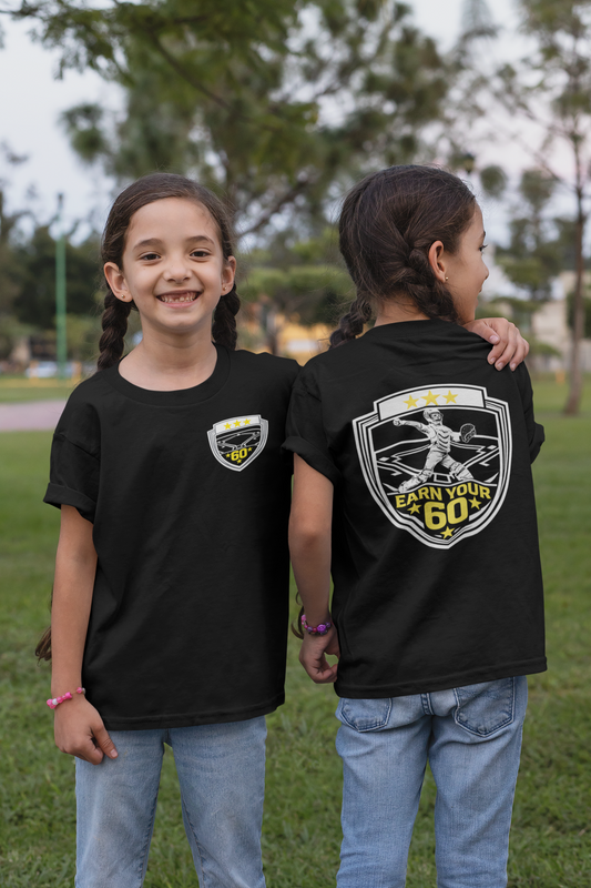 Youth Softball Catcher T-Shirt - "Earn Your 60" - Fastpitch Backstop Warrior Shirt