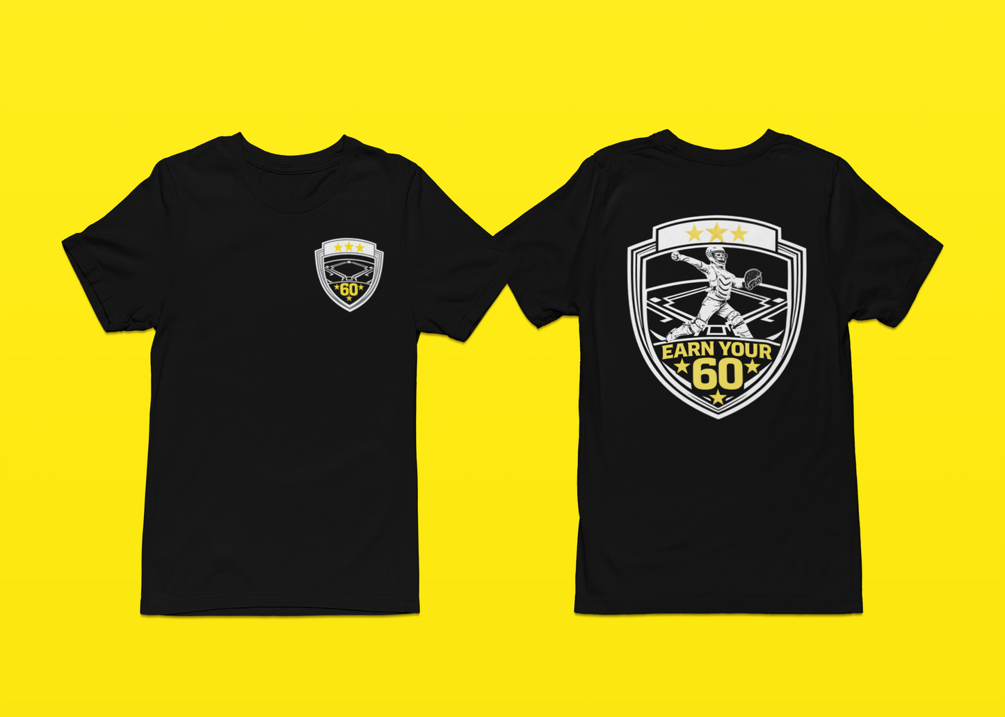 Softball Catcher T-Shirt - "Earn Your 60" - Fastpitch Backstop Warrior Shirt for Players & Coaches