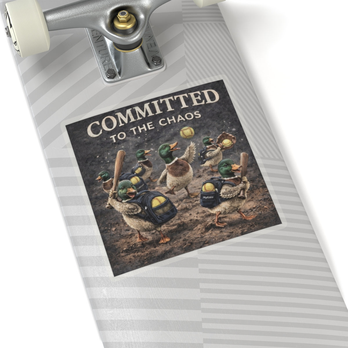 "Committed to the Chaos" Softball Duck Sticker