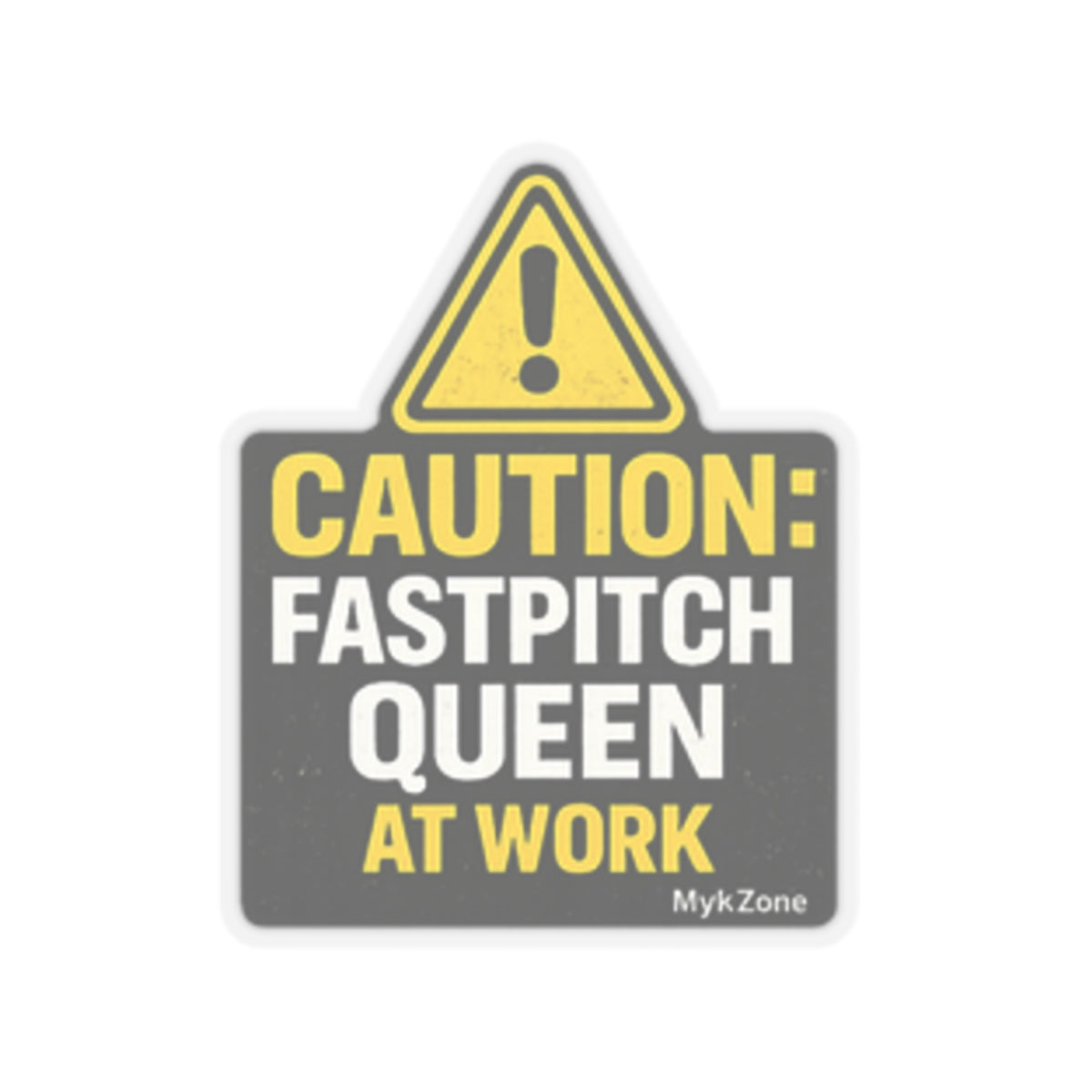 "CAUTION: Fastpitch Queen At Work" Softball Sticker