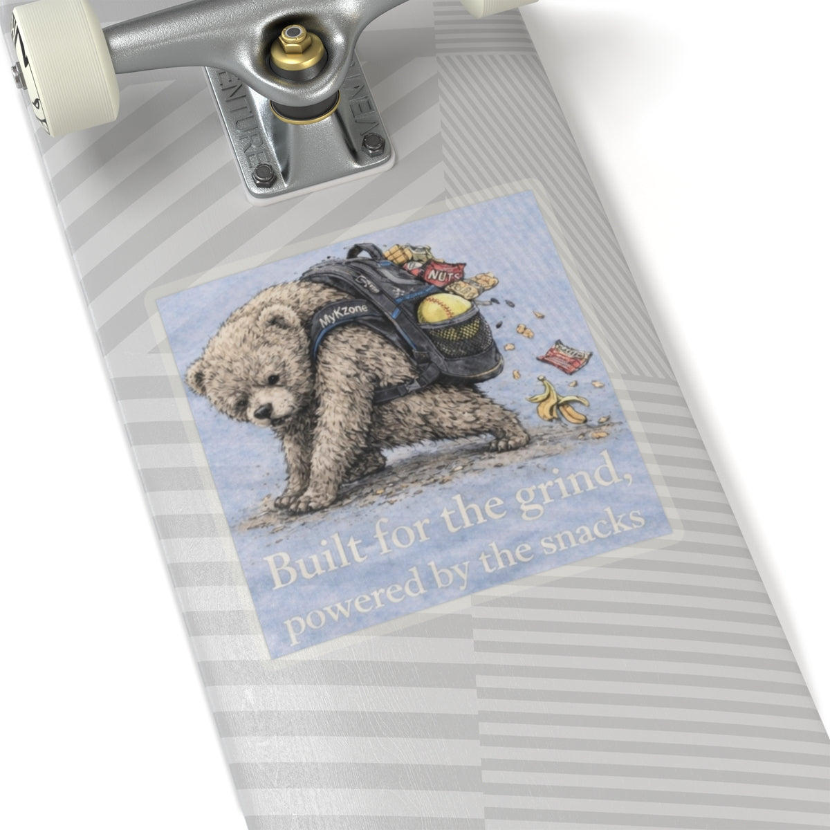 "Built for the Grind, Powered by the Snacks" Softball Bear Backpack Sticker