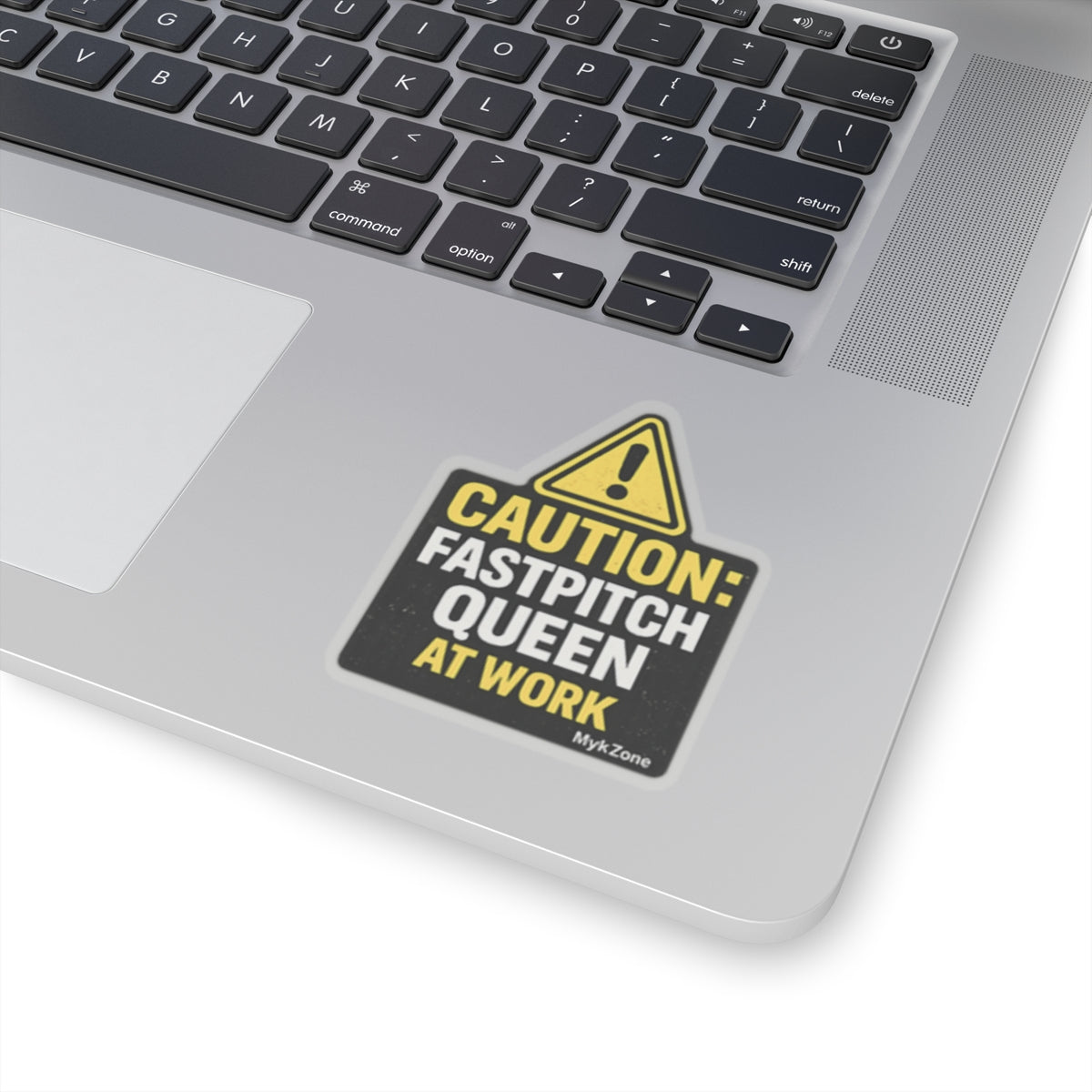 "CAUTION: Fastpitch Queen At Work" Softball Sticker