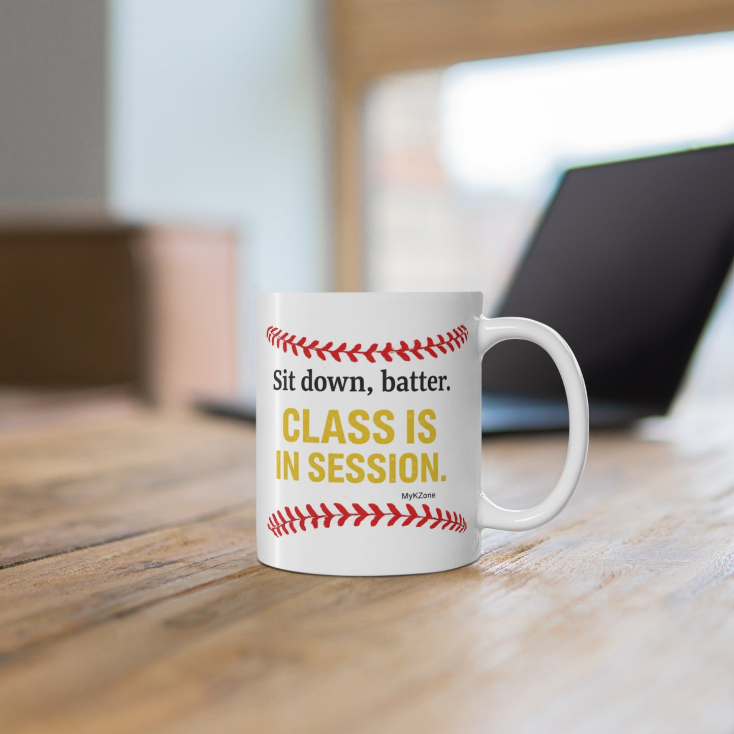 "Sit Down, Batter. Class Is In Session." Softball/Baseball Coffee Mug