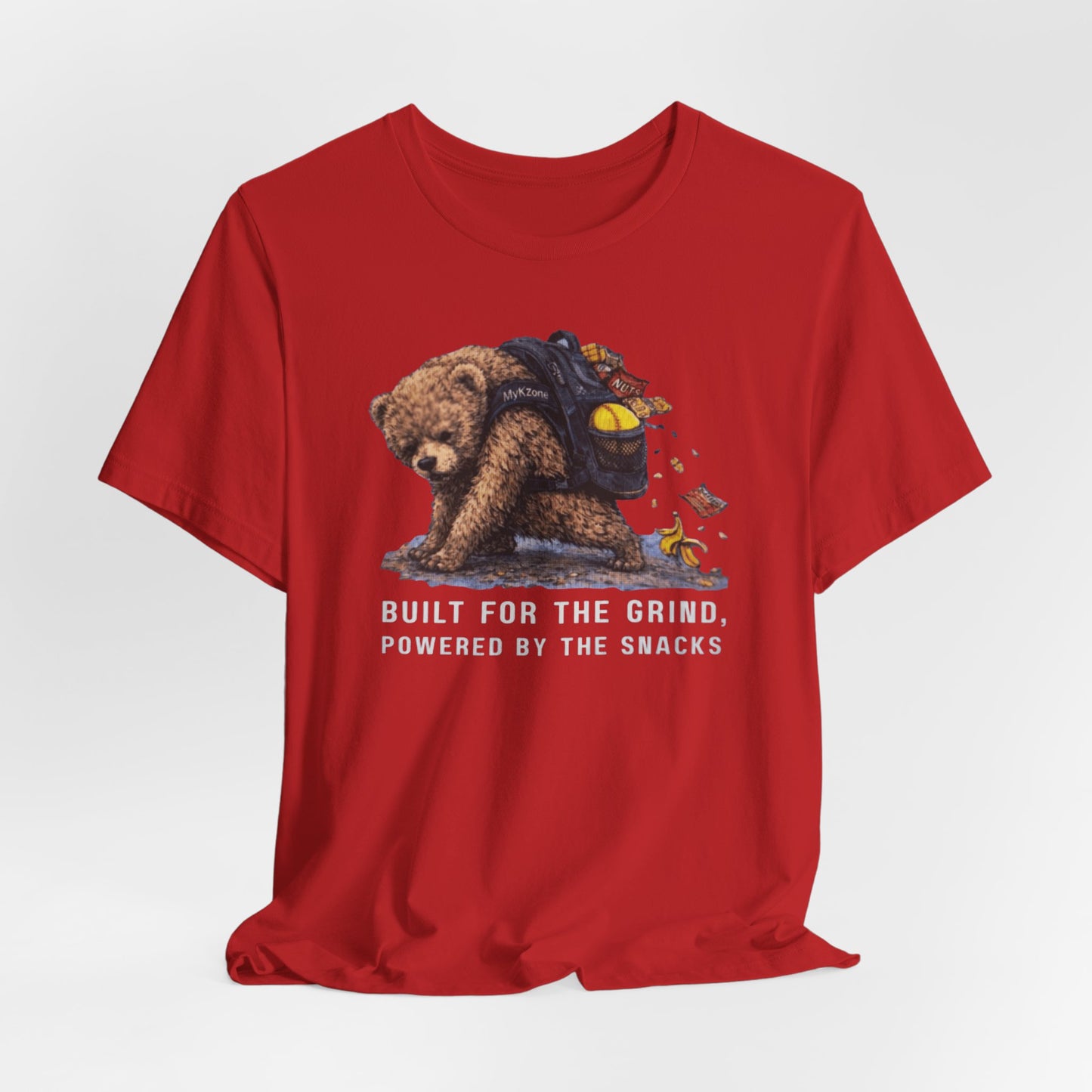 "Built for the Grind, Powered by the Snacks" Softball T-Shirt