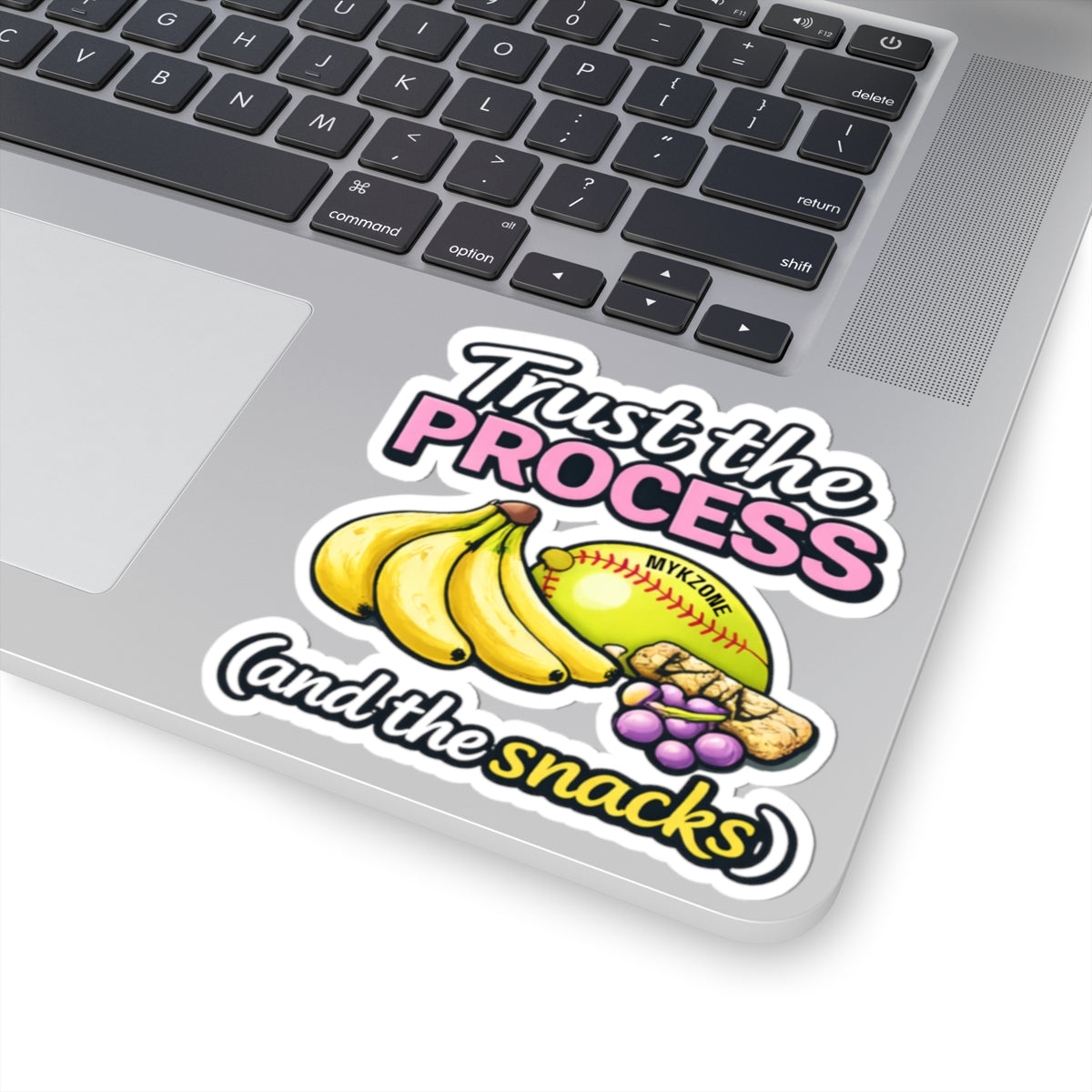 "Trust the Softball Process (and the Snacks)" Softball Sticker