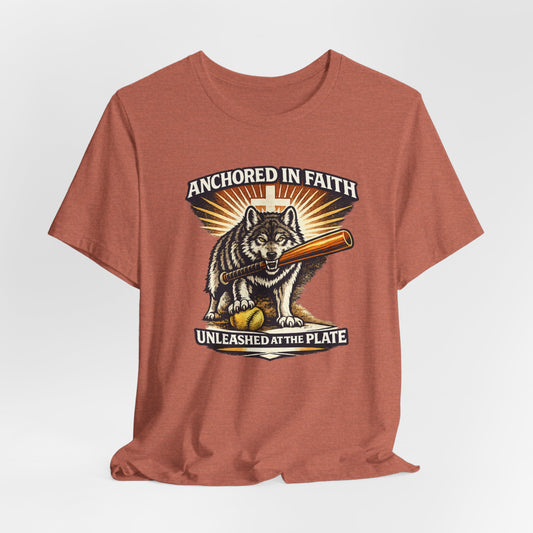 “Anchored in Faith, Unleashed at the Plate” Softball T-Shirt